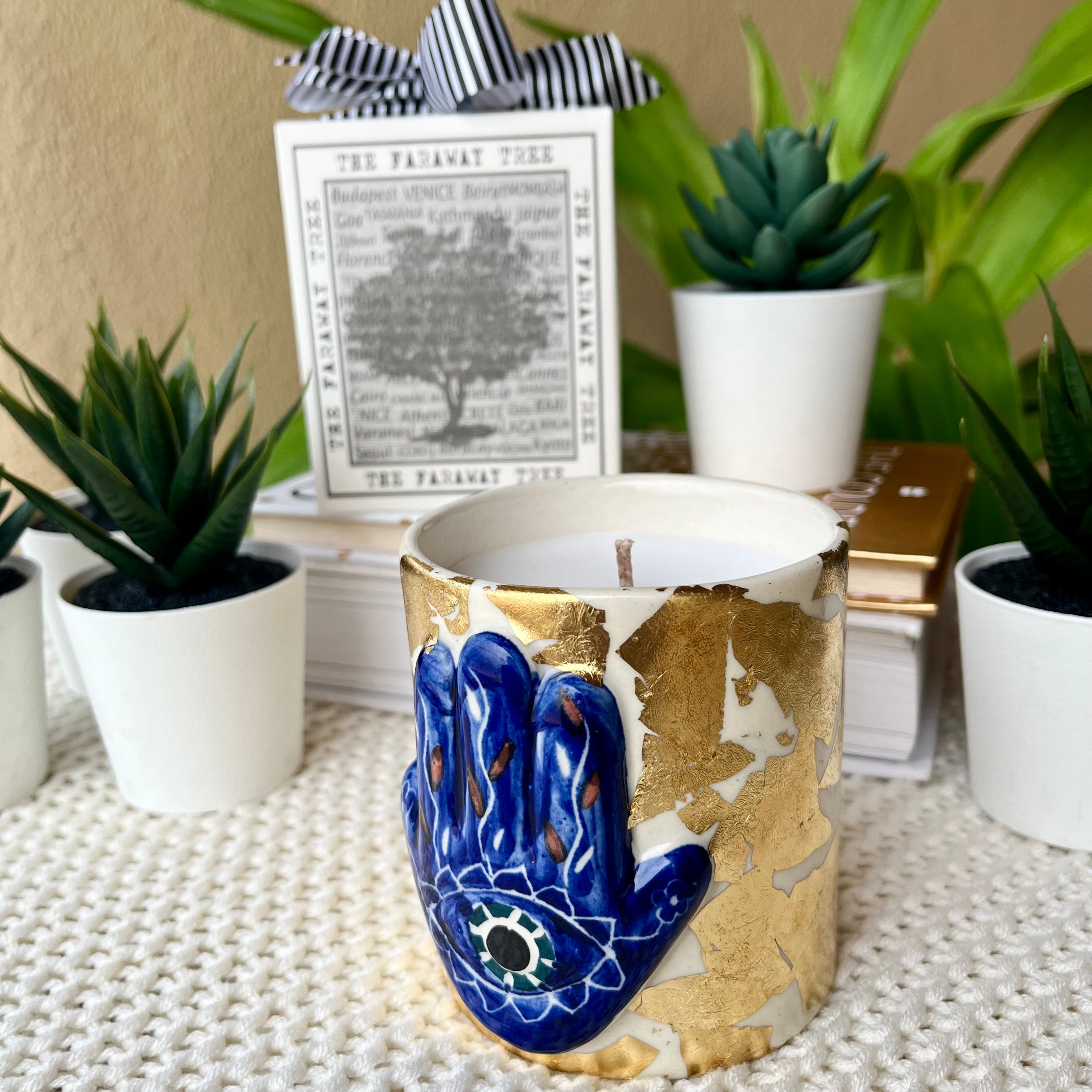 Scented Gold Leaf Hamsa Candle